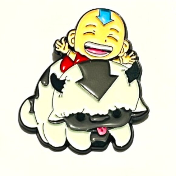 Avatar The Last Airbender Aang Riding Appa Fan Made Enamel Pin Lapel Pin - Picture 1 of 2